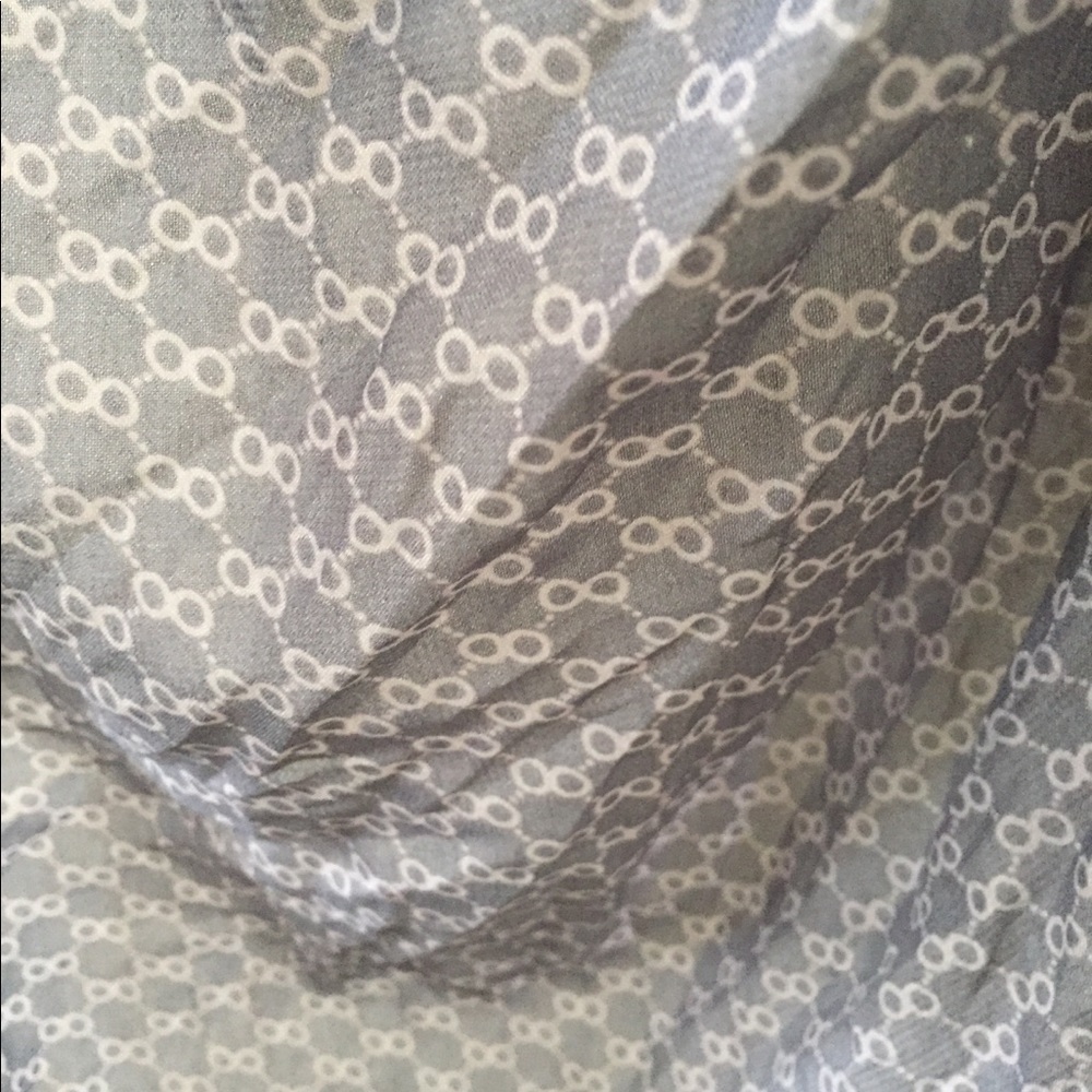Gray and White Woman’s Viscose & Silk Scarf